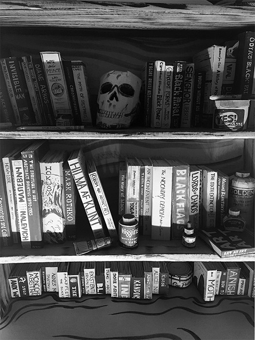 cardboard bookshelf