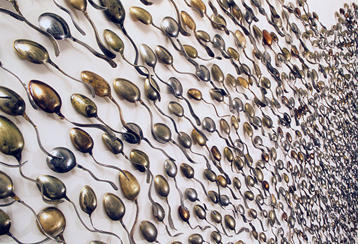 spoons on wall
